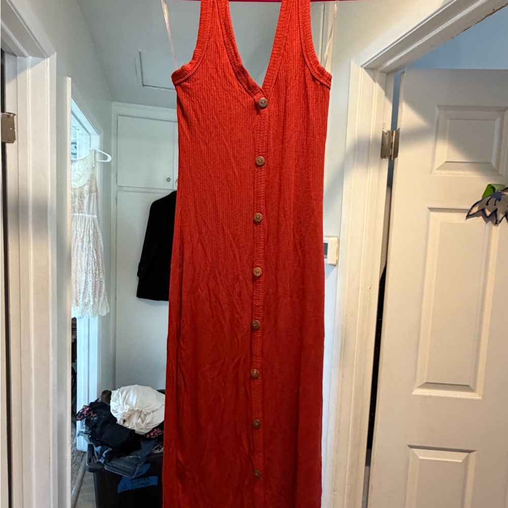 Bozzolo Red Sleeveless Maxi Dress
